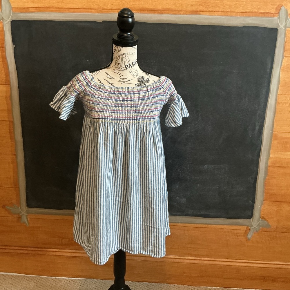 Cat & Jack Navy and White Striped Dress